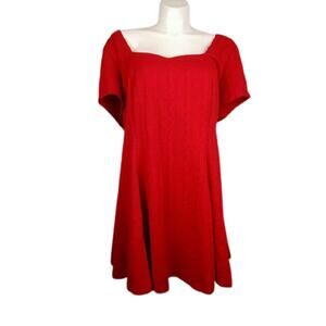 Torrid Textured Knit Skater Dress Red Size 6